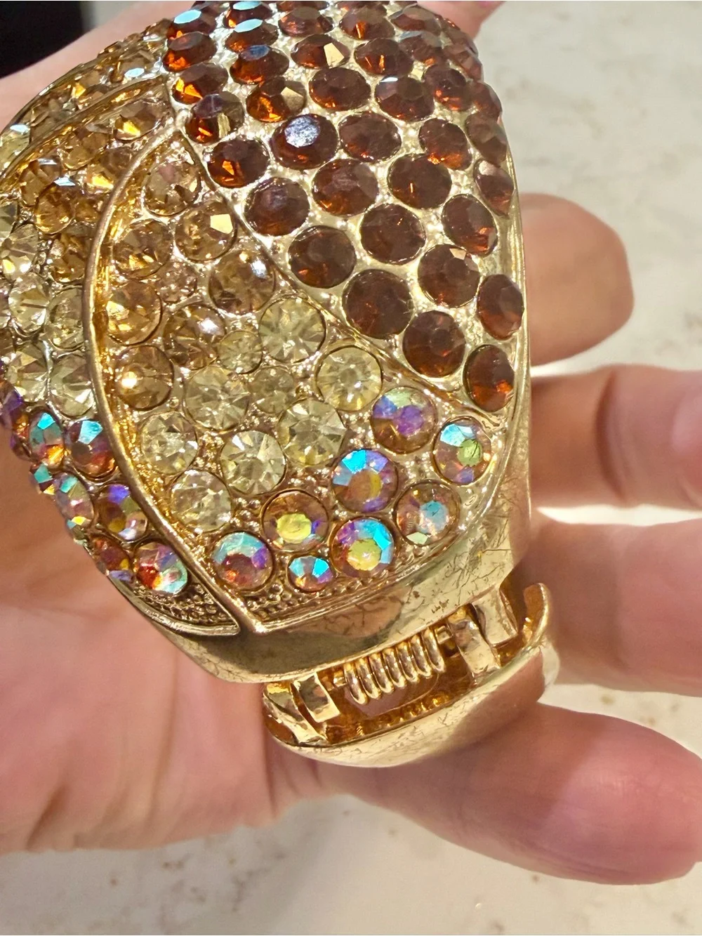 Rhinestone bracelet statement cuff